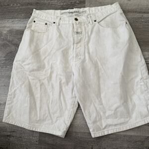 Vintage Marithe Francois Girbaud VTG Baggy Off White Denim Shorts Mens 36 Jeans